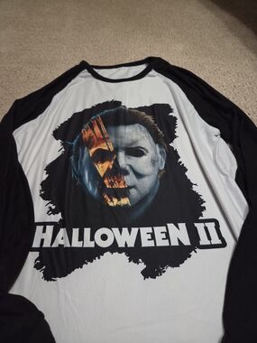 Halloween II Michael Myers Raglan Tee - Black & White